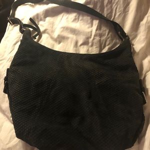 Stuart Weitzman Snake Skin Bag - black boa